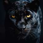 Close-up of black leopards head Art Print